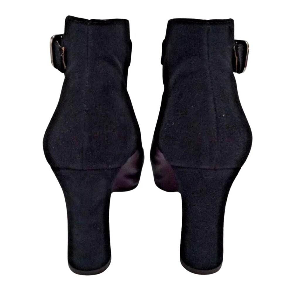 NEW Chie Mihara Shoes Mod Mary Jane Pumps Suede Leather Heels SZ 37.5 Burgundy - Picture 4 of 8